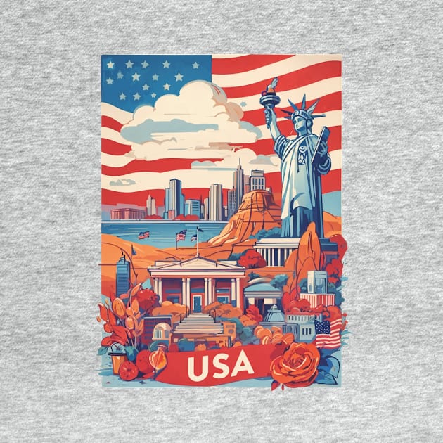 Vintage Travel USA Design by huefinder